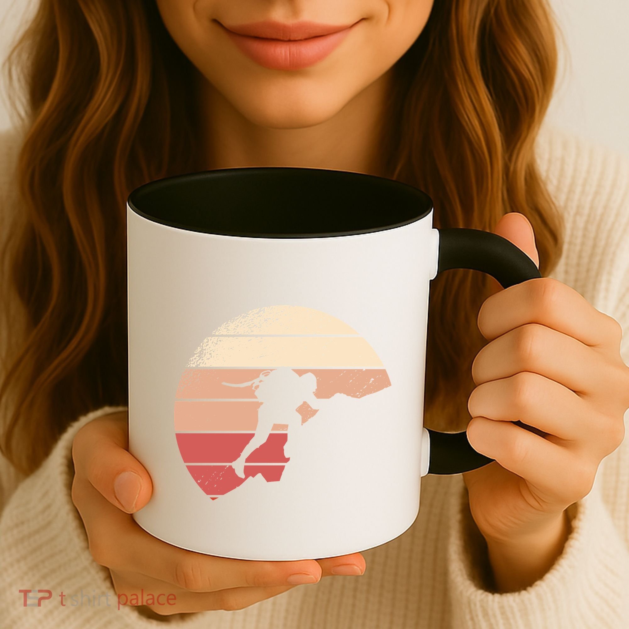 Mountain Climber Retro Sunset Coffee Mug