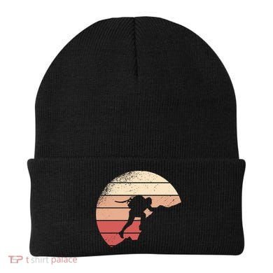 Mountain Climber Retro Sunset Beanie
