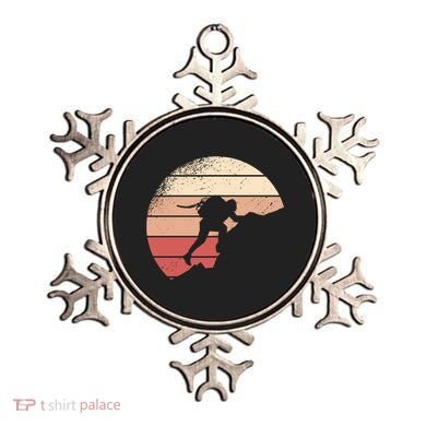 Mountain Climber Retro Sunset Ornament