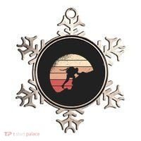 Mountain Climber Retro Sunset Ornament thumb 0