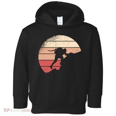 Mountain Climber Retro Sunset Toddler Hoodie