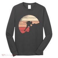 Mountain Climber Retro Sunset Long Sleeve Shirt thumb 0