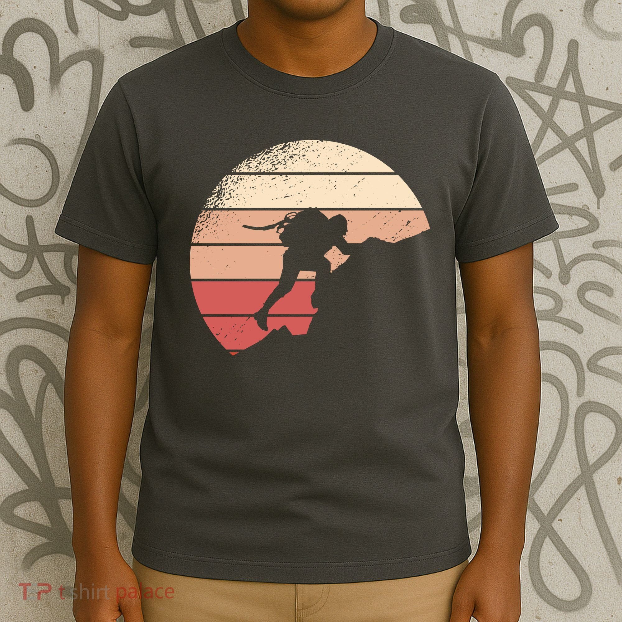 Mountain Climber Retro Sunset T-Shirt