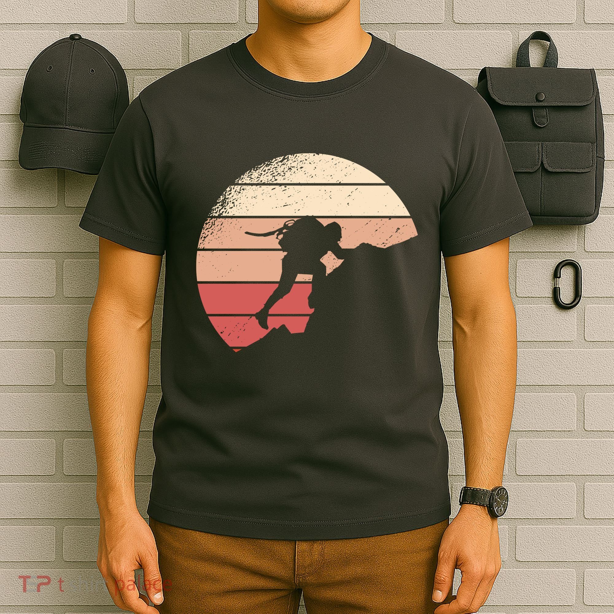 Mountain Climber Retro Sunset T-Shirt