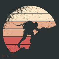 Mountain Climber Retro Sunset Button thumb 1