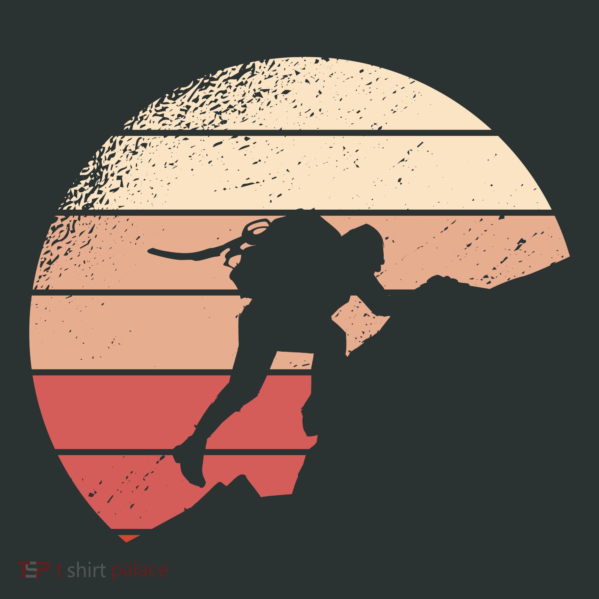 Mountain Climber Retro Sunset Button
