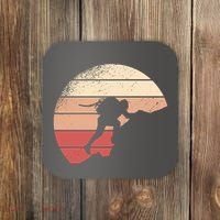 Mountain Climber Retro Sunset Coaster thumb 0