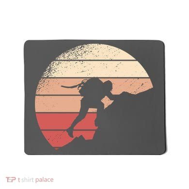 Mountain Climber Retro Sunset Mousepad