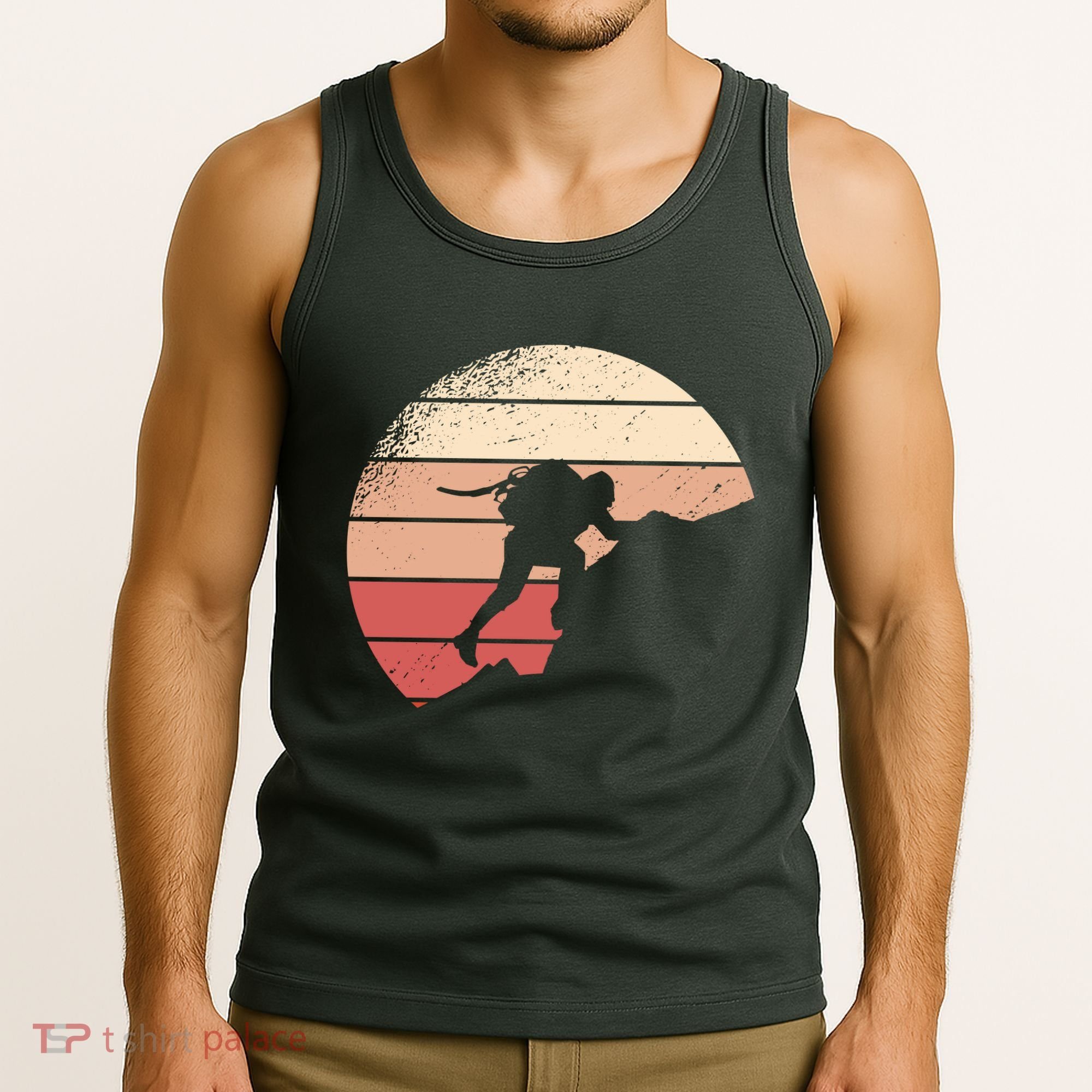 Mountain Climber Retro Sunset Tank Top