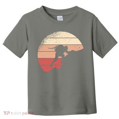 Mountain Climber Retro Sunset Toddler T-Shirt
