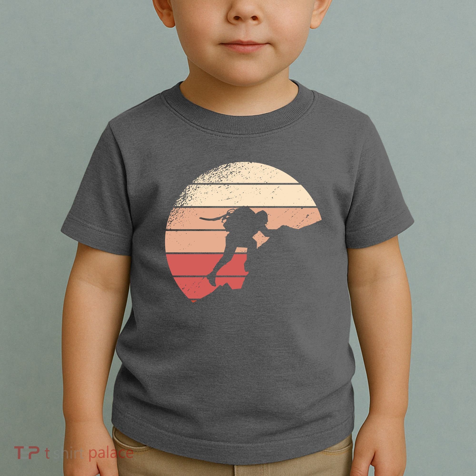 Mountain Climber Retro Sunset Toddler T-Shirt