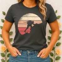Mountain Climber Retro Sunset Women's T-Shirt thumb 2