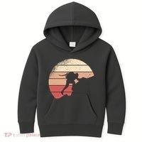 Mountain Climber Retro Sunset Kids Hoodie thumb 0