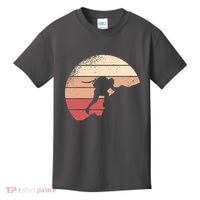 Mountain Climber Retro Sunset Kids T-Shirt thumb 0