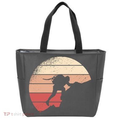 Mountain Climber Retro Sunset Tote Bag
