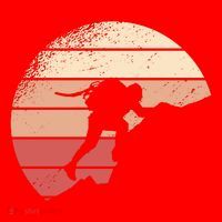 Mountain Climber Retro Sunset Santa Hat thumb 1