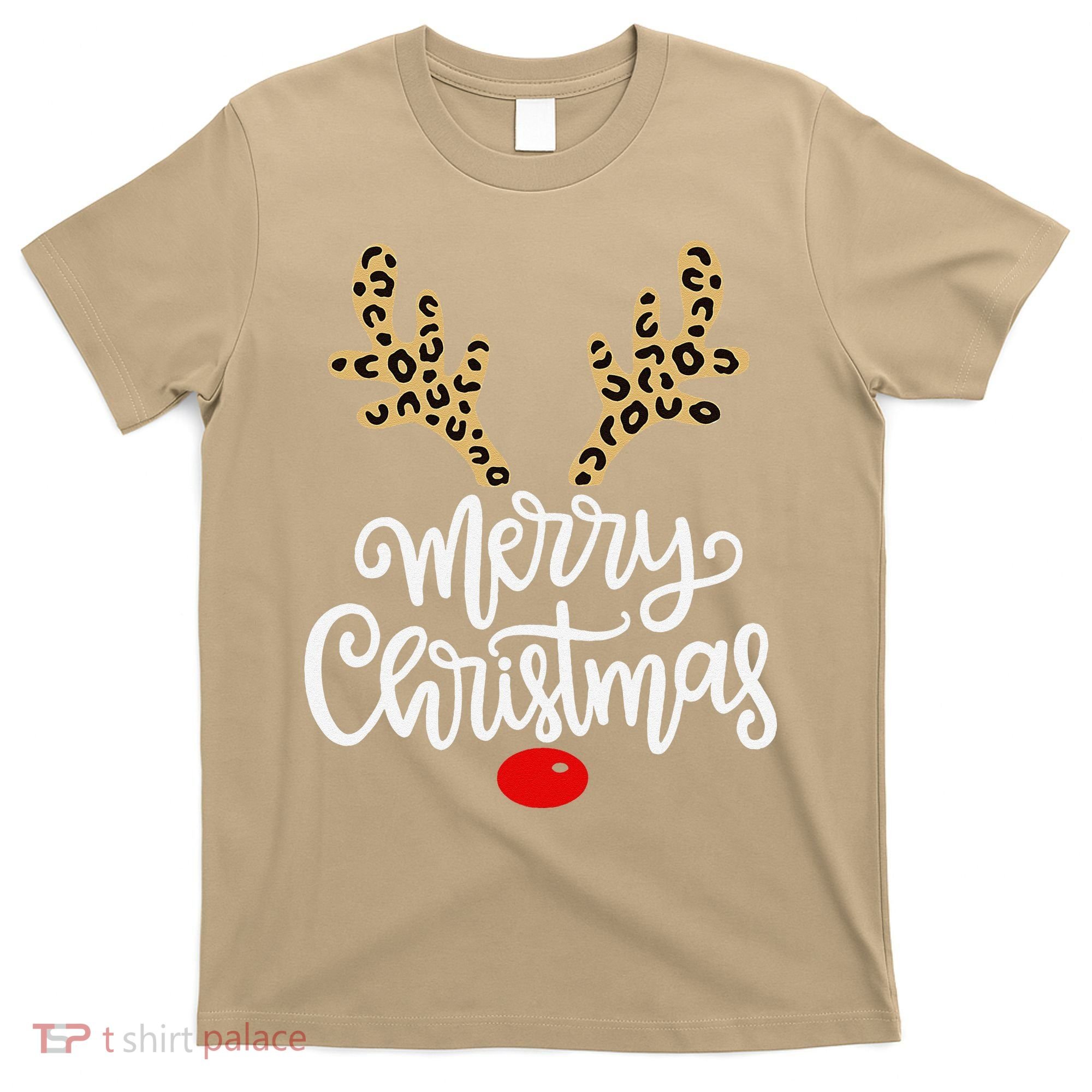 Merry Christmas Reindeer Red Nose Xmas Family Matching T-Shirt