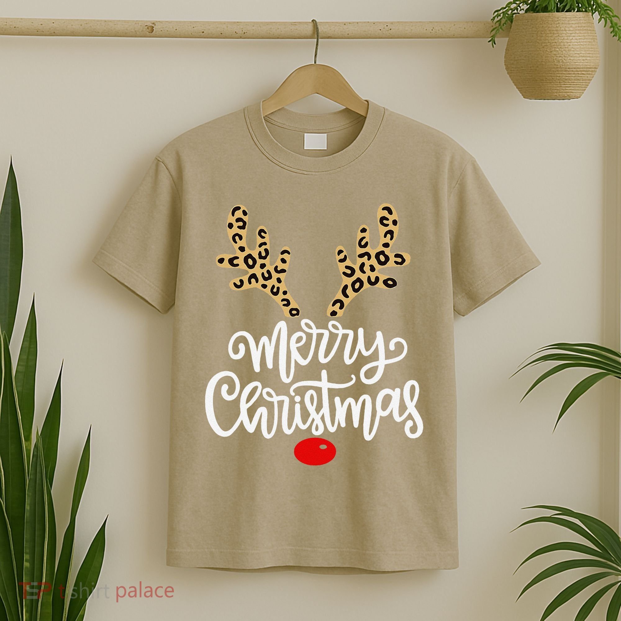 Merry Christmas Reindeer Red Nose Xmas Family Matching T-Shirt