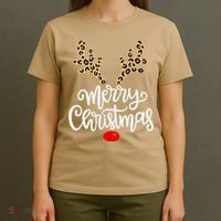 Merry Christmas Reindeer Red Nose Xmas Family Matching T-Shirt thumb 4