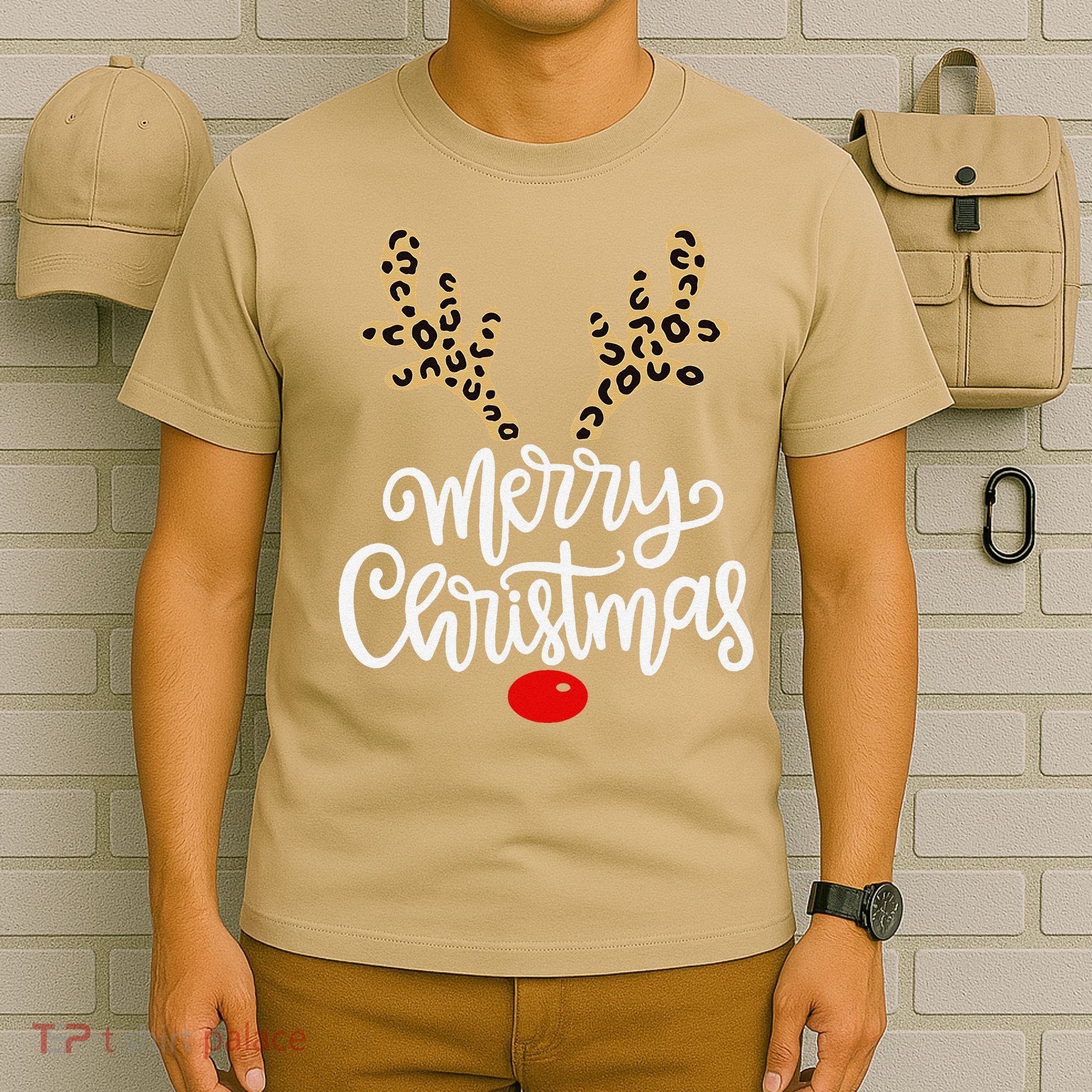 Merry Christmas Reindeer Red Nose Xmas Family Matching T-Shirt