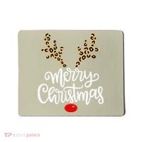 Merry Christmas Reindeer Red Nose Xmas Family Matching Mousepad thumb 0