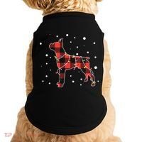 Merry Christmas Red Plaid Pitbull, Snowman, Christmas Lights, Christmas Tree Doggie Tank thumb 0