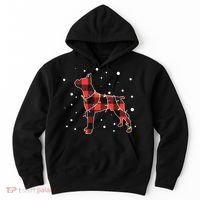 Merry Christmas Red Plaid Pitbull, Snowman, Christmas Lights, Christmas Tree Hoodie thumb 0