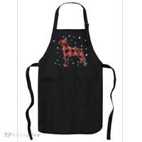 Merry Christmas Red Plaid Pitbull, Snowman, Christmas Lights, Christmas Tree Apron thumb 0