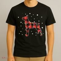 Merry Christmas Red Plaid Pitbull, Snowman, Christmas Lights, Christmas Tree T-Shirt thumb 3