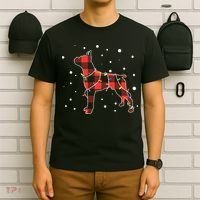 Merry Christmas Red Plaid Pitbull, Snowman, Christmas Lights, Christmas Tree T-Shirt thumb 6