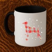 Merry Christmas Red Plaid Pitbull, Snowman, Christmas Lights, Christmas Tree Coffee Mug thumb 2