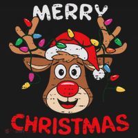 Merry Christmas Reindeer Lights Red Santa Hat Xmas Family Ornament thumb 1