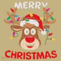 Merry Christmas Reindeer Lights Red Santa Hat Xmas Family Sweatshirt thumb 2