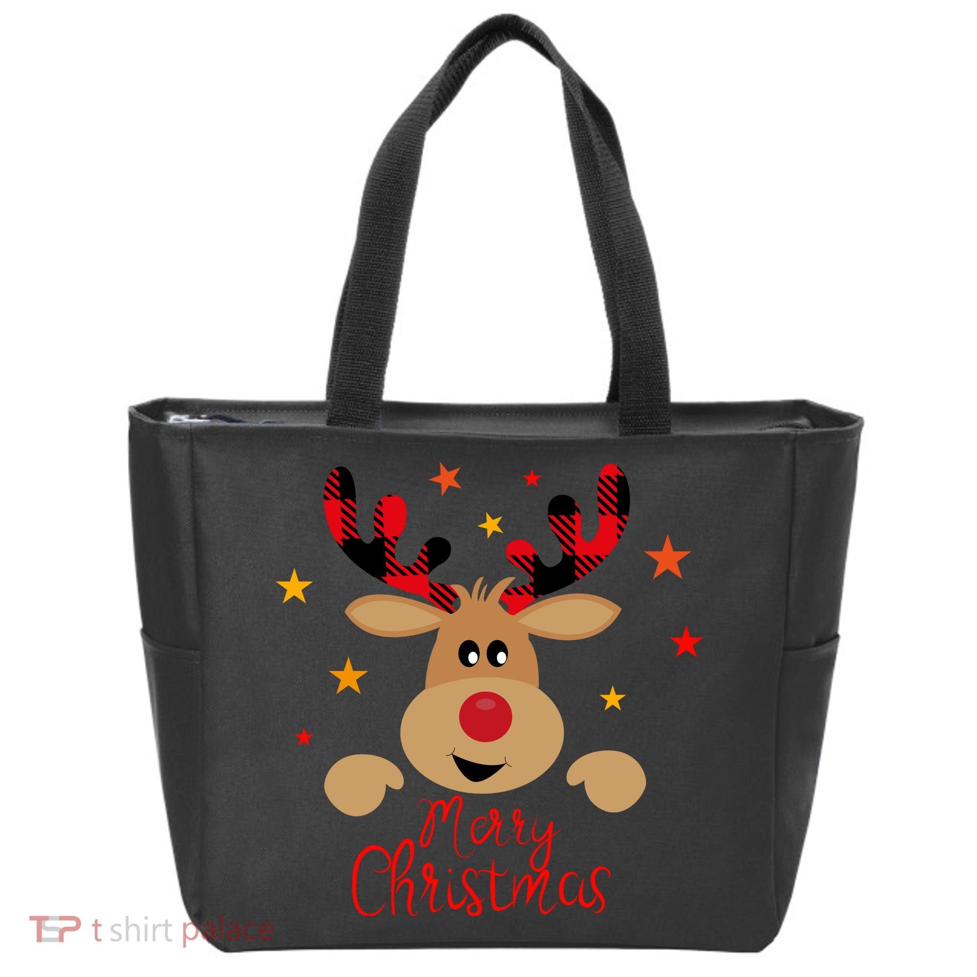 Merry Christmas Reindeer Holiday Cute Tote Bag