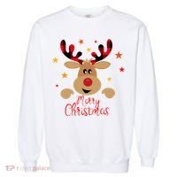 Merry Christmas Reindeer Holiday Cute Garment-Dyed Sweatshirt thumb 0