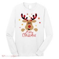 Merry Christmas Reindeer Holiday Cute Long Sleeve Shirt thumb 0