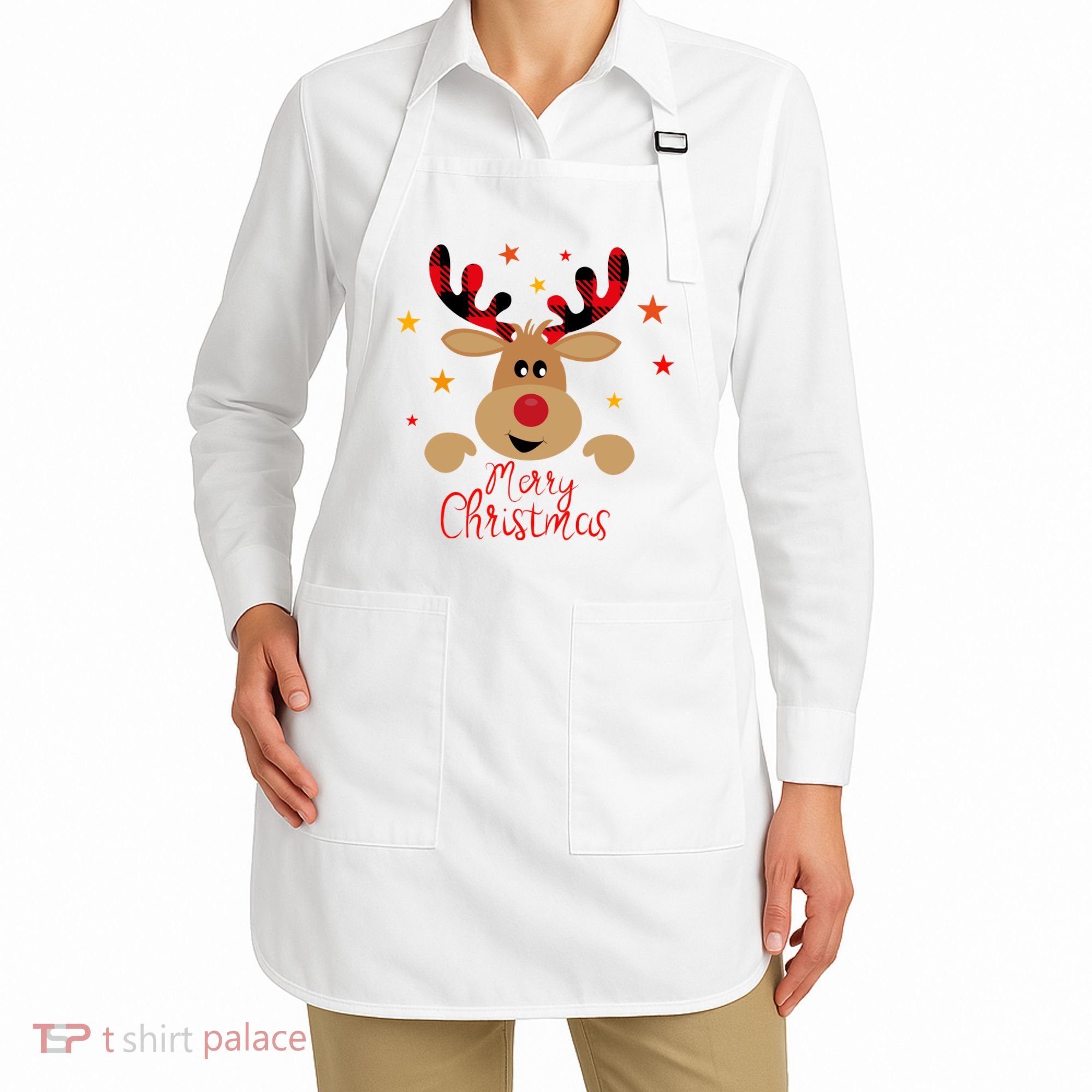 Merry Christmas Reindeer Holiday Cute Apron