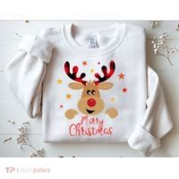 Merry Christmas Reindeer Holiday Cute Sweatshirt thumb 2