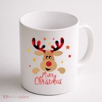 Merry Christmas Reindeer Holiday Cute Coffee Mug thumb 1