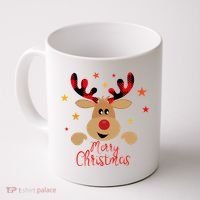 Merry Christmas Reindeer Holiday Cute Coffee Mug thumb 0