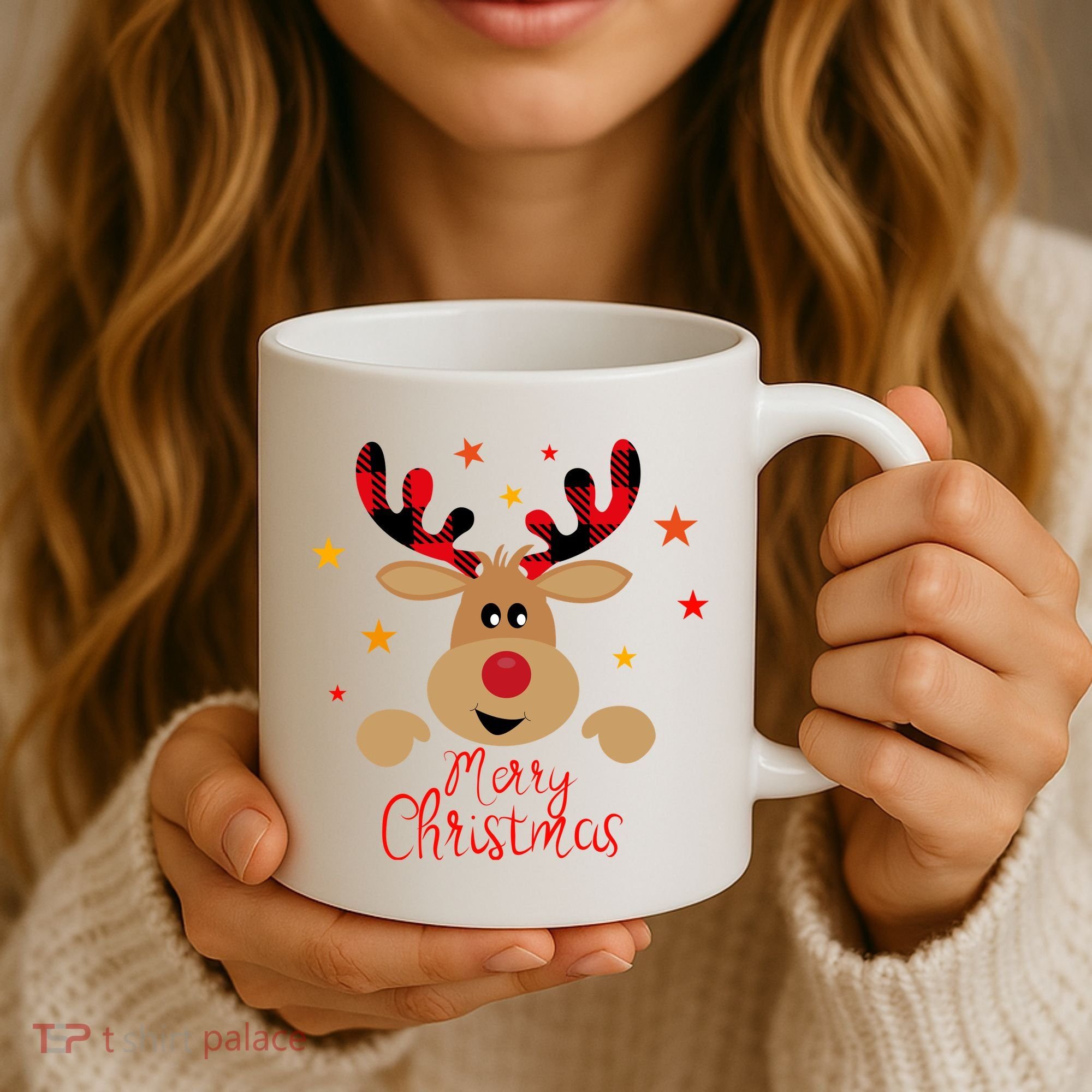 Merry Christmas Reindeer Holiday Cute Coffee Mug
