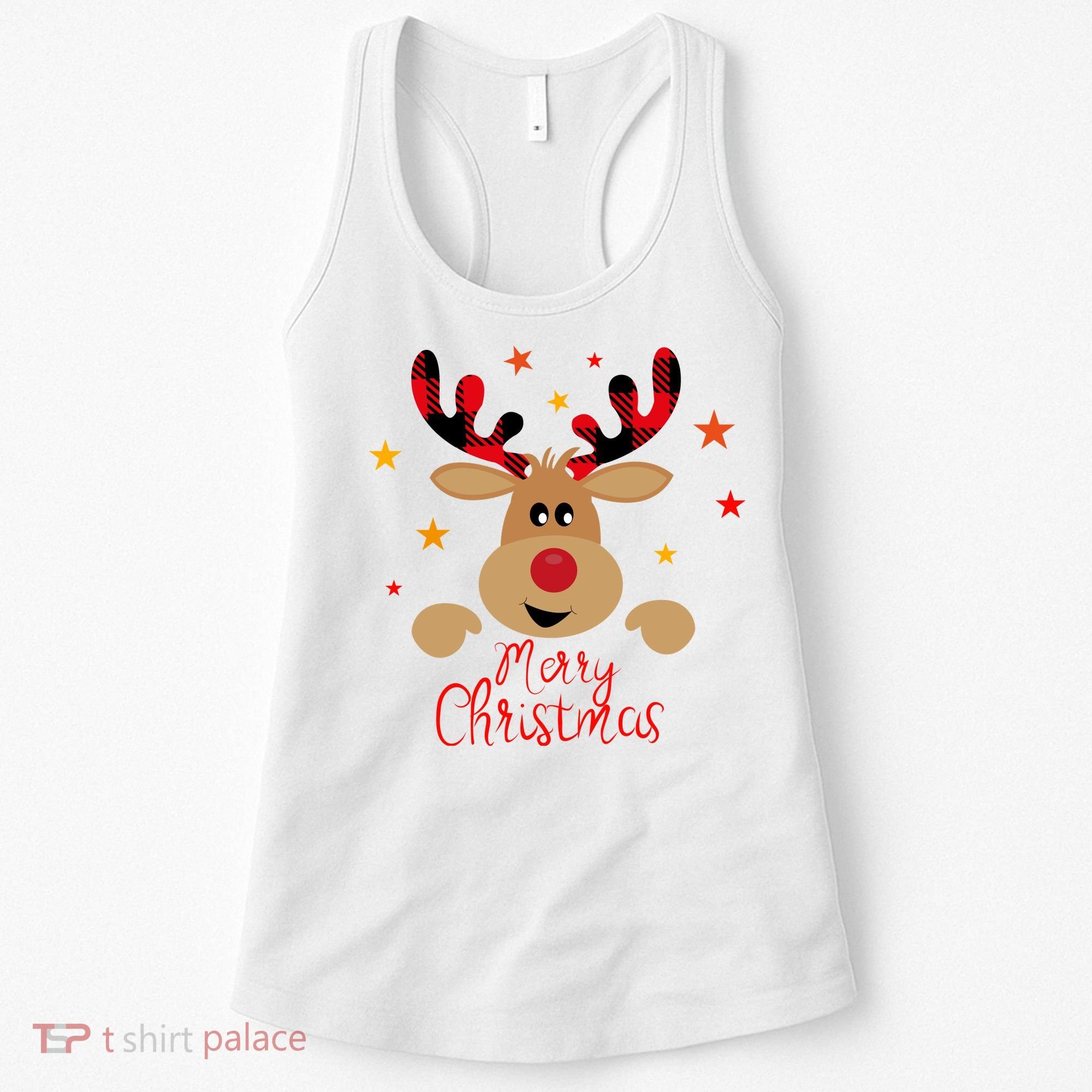 Merry Christmas Reindeer Holiday Cute Women's Tank Top