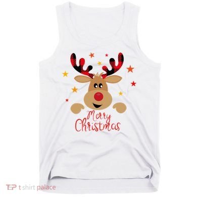 Merry Christmas Reindeer Holiday Cute Tank Top