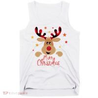Merry Christmas Reindeer Holiday Cute Tank Top thumb 0