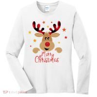 Merry Christmas Reindeer Holiday Cute Women's Long Sleeve Shirt thumb 0
