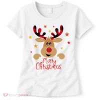 Merry Christmas Reindeer Holiday Cute Women's T-Shirt thumb 0