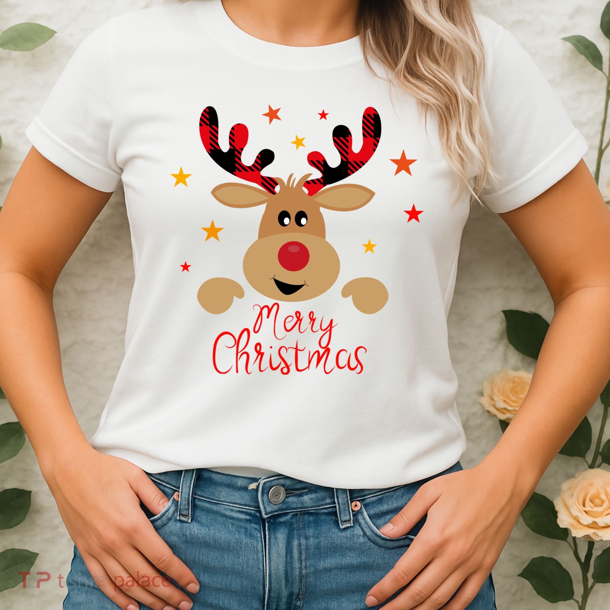 Merry Christmas Reindeer Holiday Cute Women's T-Shirt