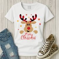 Merry Christmas Reindeer Holiday Cute Women's T-Shirt thumb 3