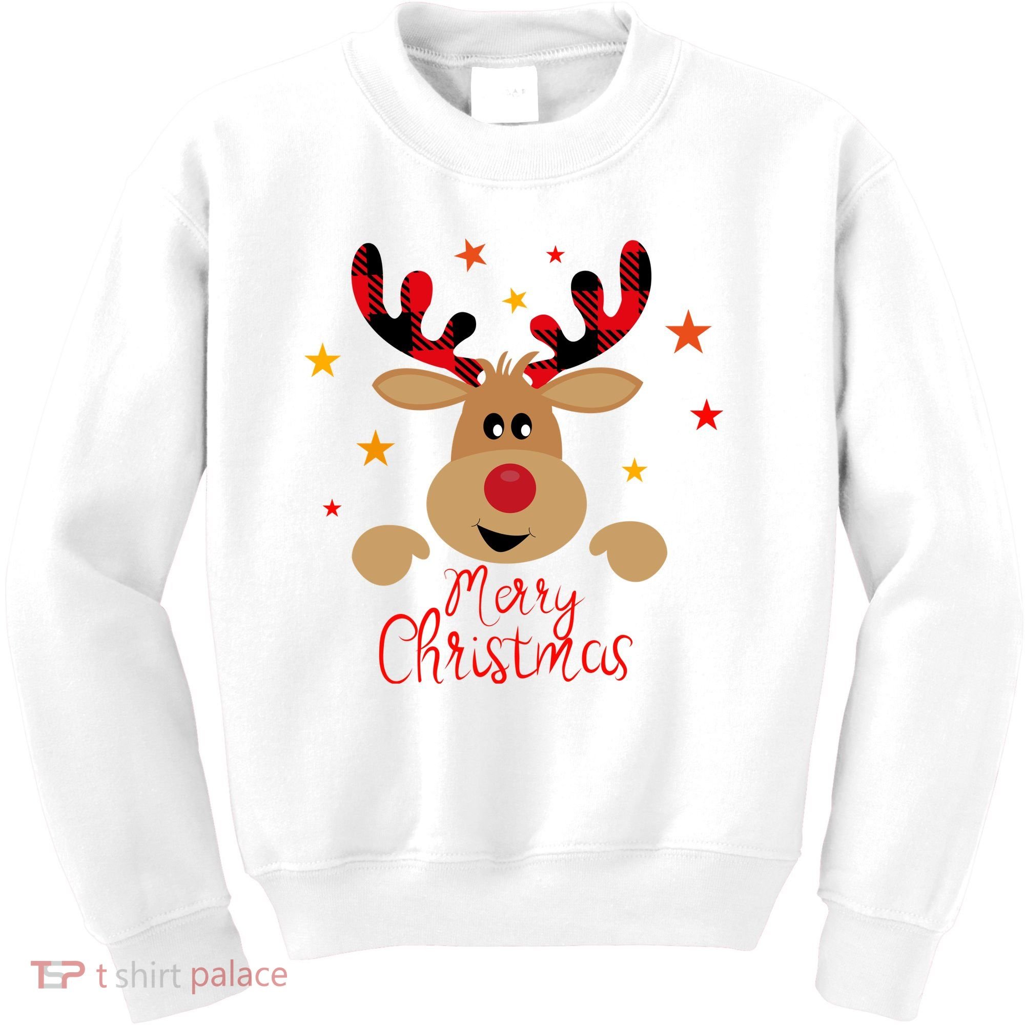 Merry Christmas Reindeer Holiday Cute Kids Sweatshirt