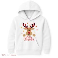 Merry Christmas Reindeer Holiday Cute Kids Hoodie thumb 0
